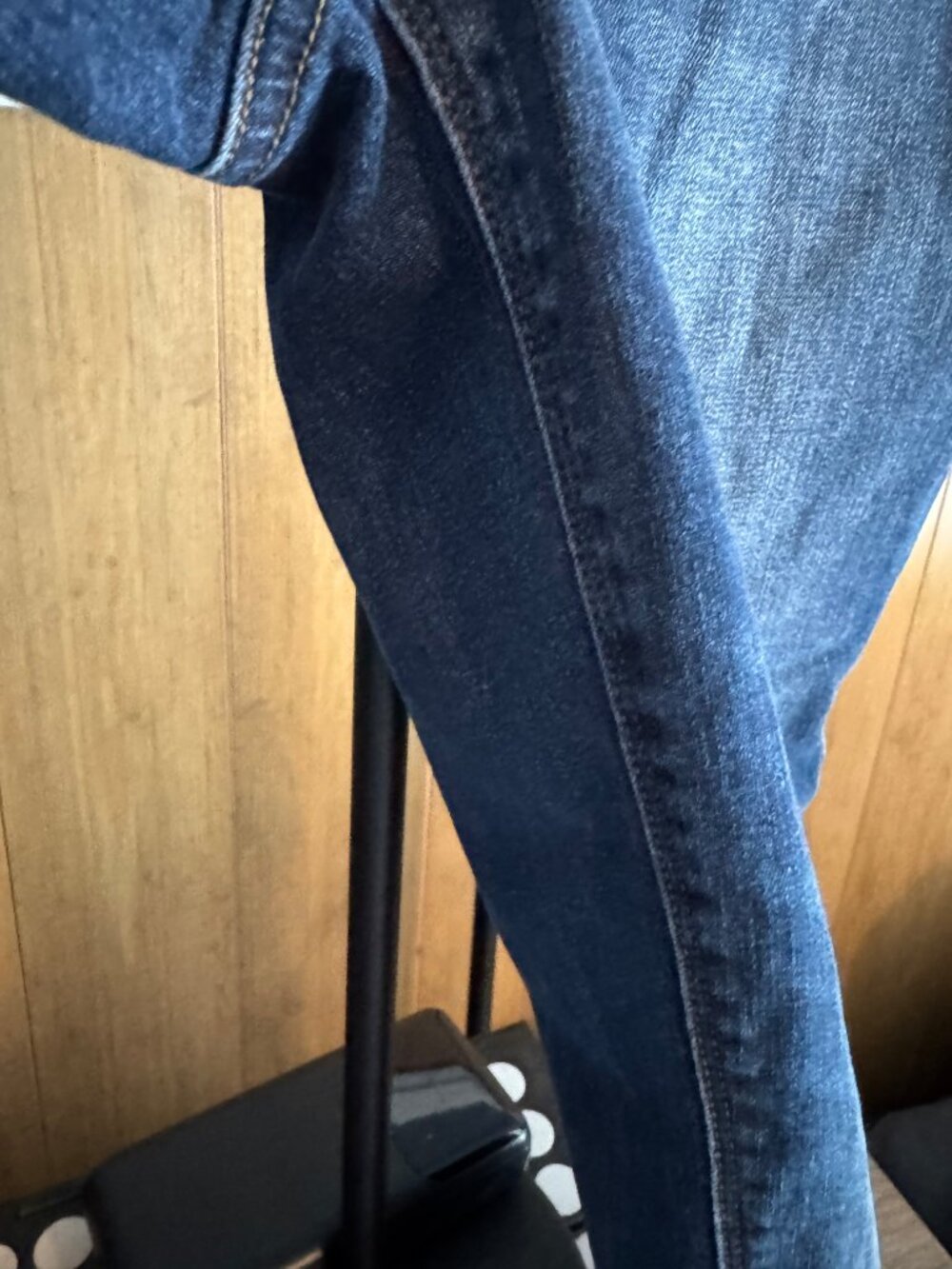 Spanx Distressed Denim Leggings Medium Pull-On High Rise Jeans/Blue - Picture 15 of 16